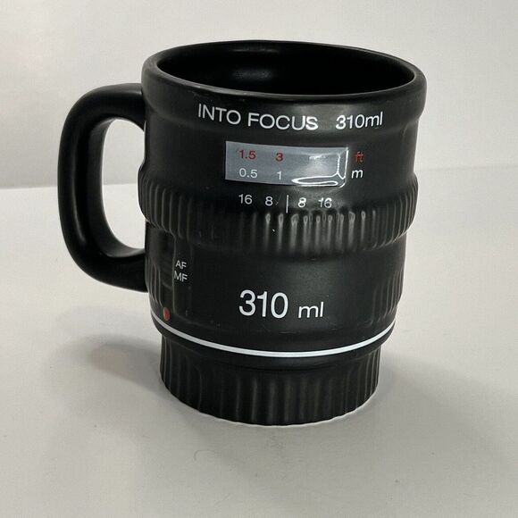 BITTEN Black Camera‎ Lens Coffee Cup Into Focus 310ml Camera Lens Mug - Picture 1 of 6